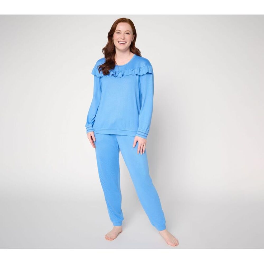 Muk Luks Women's Set Sz S Make Your Selection: MUK LUKS Ruffle Long Blue A734686